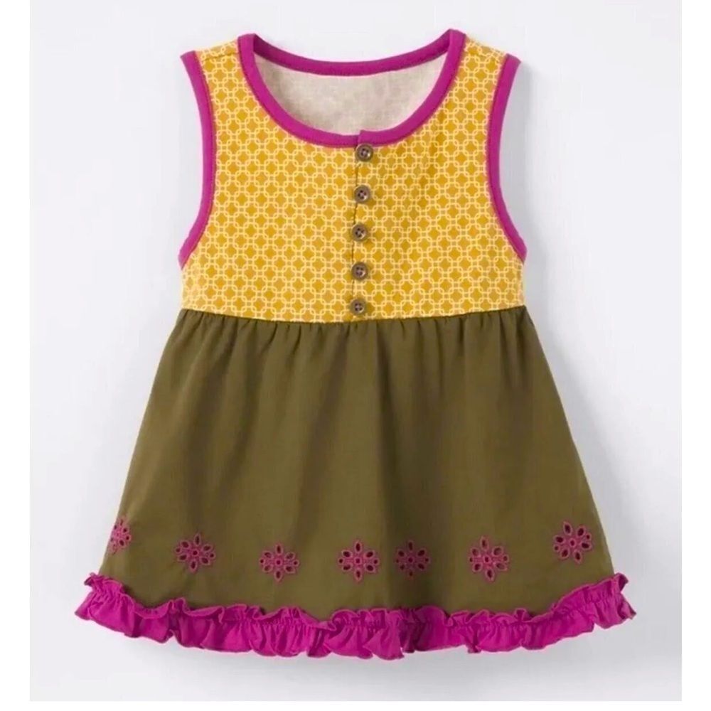 Matilda Jane Enchanted Garden Seabean Mixed Print Sleeveless Tank Tunic size 4